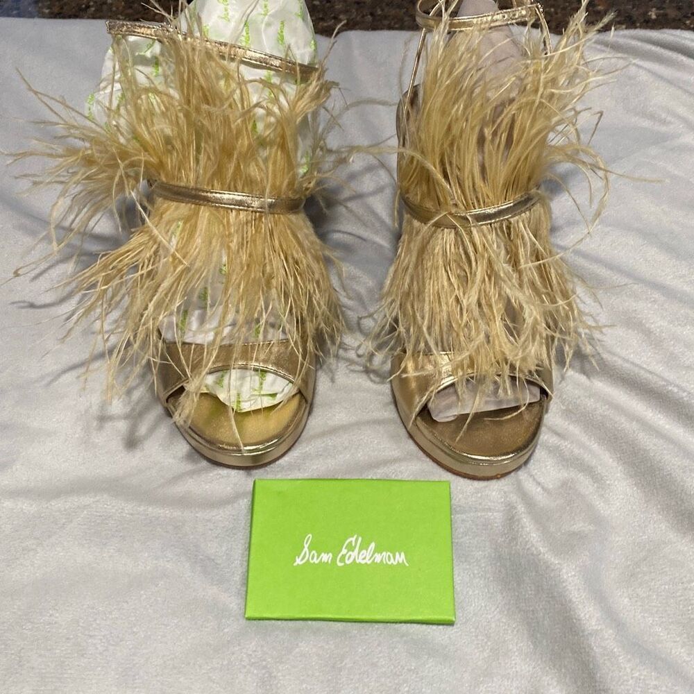 Sam Edelman Gold Fringe Heels